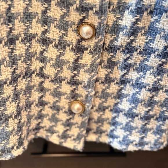 Zara Blue and Cream Tweed Jacket/ Overshirt XS - Picture 5 of 11
